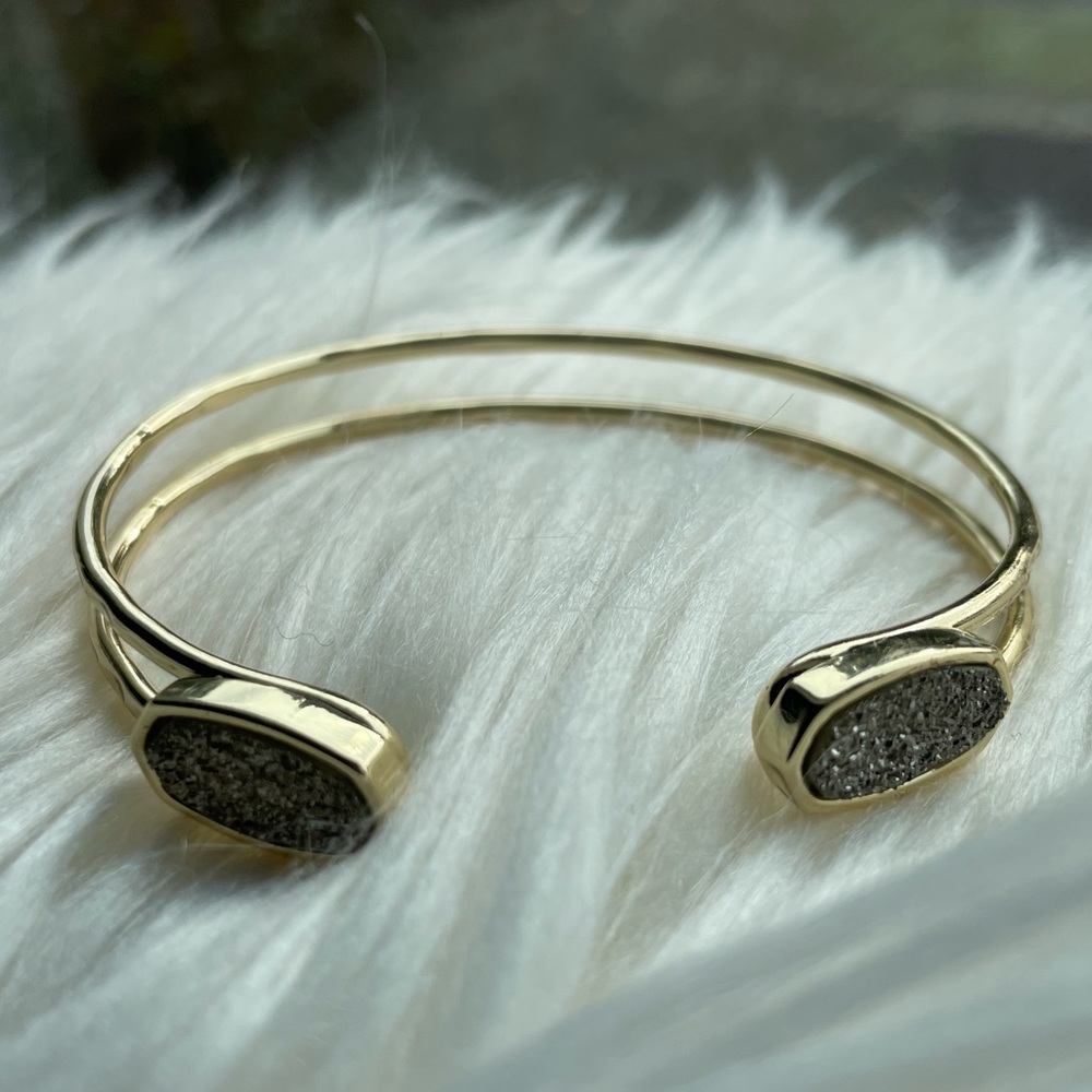 Gold Bracelet with silver crystals